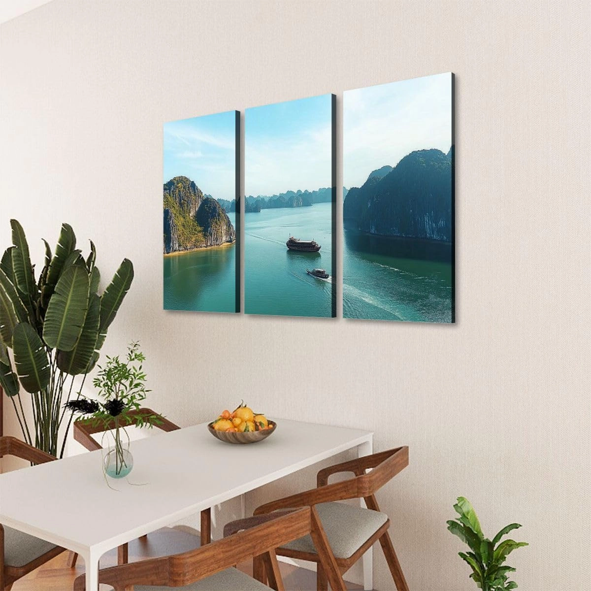 GerardoTee 3 Piece Canvas Wall Art Karst Island Landscape Halong Bay Vietnam Modern Print Paintings Artwork Picture Wall Decor for Living Room Home Office Decor