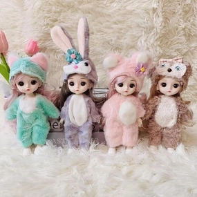 GIKOP 4 Pcs 6" Princess Mini Dolls, Adorable Lifelike Dolls with Movable Joints, Safe & Non-Toxic Materials, Perfect for Imaginative Play, Tea Parties, & Collectibles, Great Gift for Girls Aged 3 