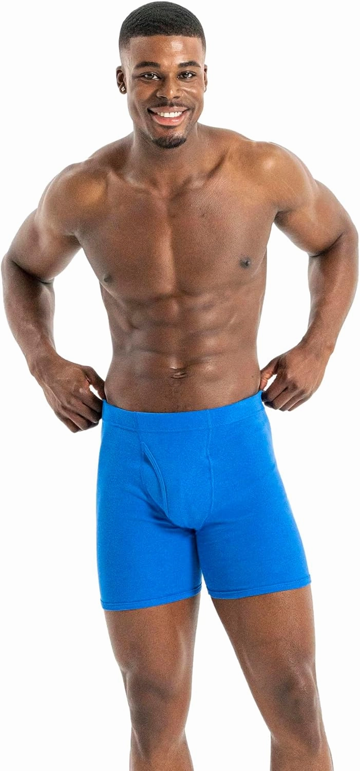 Gildan Men's Underwear Covered Waistband Boxer Briefs, Multipack