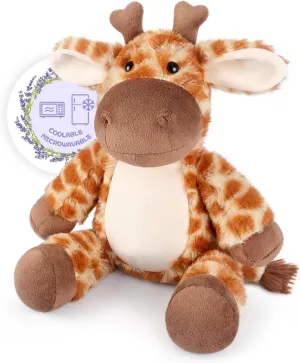 Giraffe Stuffed Animal, Heatable & Coolable Plushie, Microwavable Heating Pad for Soothing & Relaxation, Cute Plush Toy, Giraffe Gifts for Kids & Adults