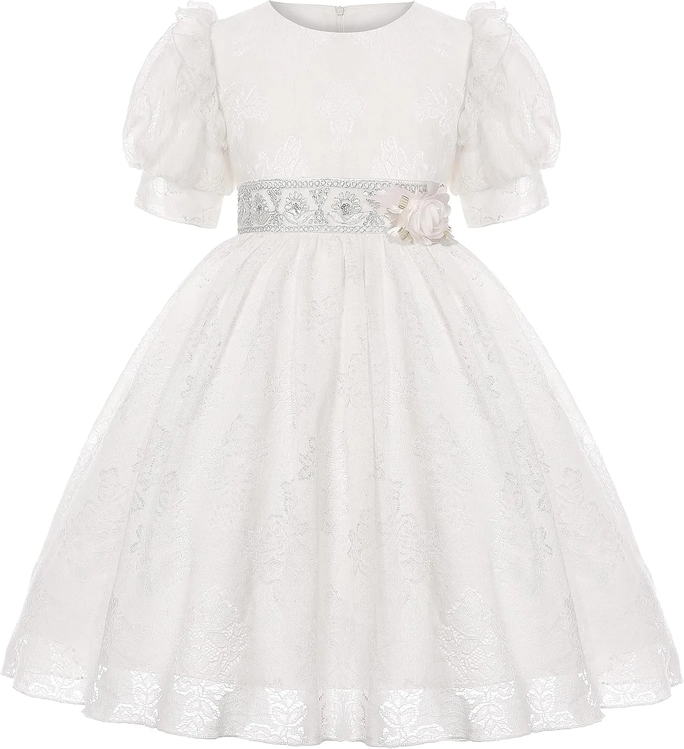 Girls Dress Sloping Bridesmaid Wedding Princess Children's Bow Birthday Ball Party Show Evening Lavender