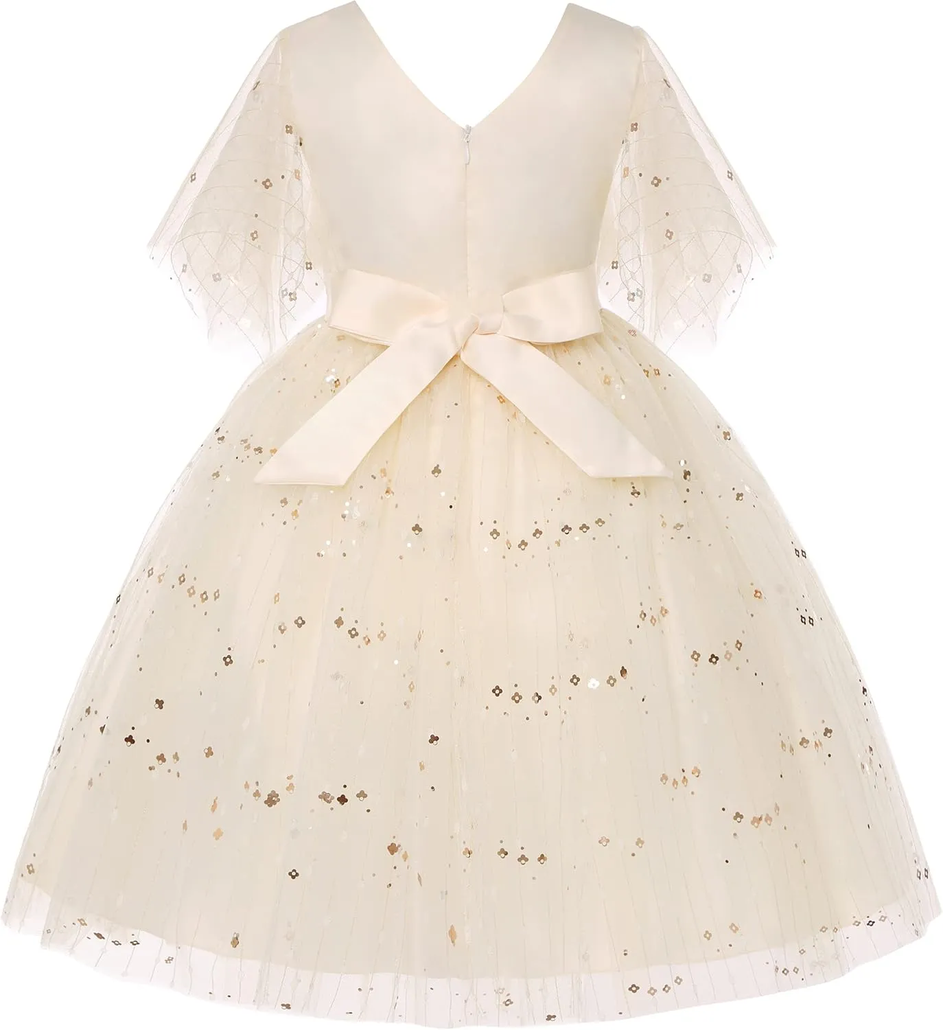 Girls Dress Sloping Bridesmaid Wedding Princess Children's Bow Birthday Ball Party Show Evening Lavender