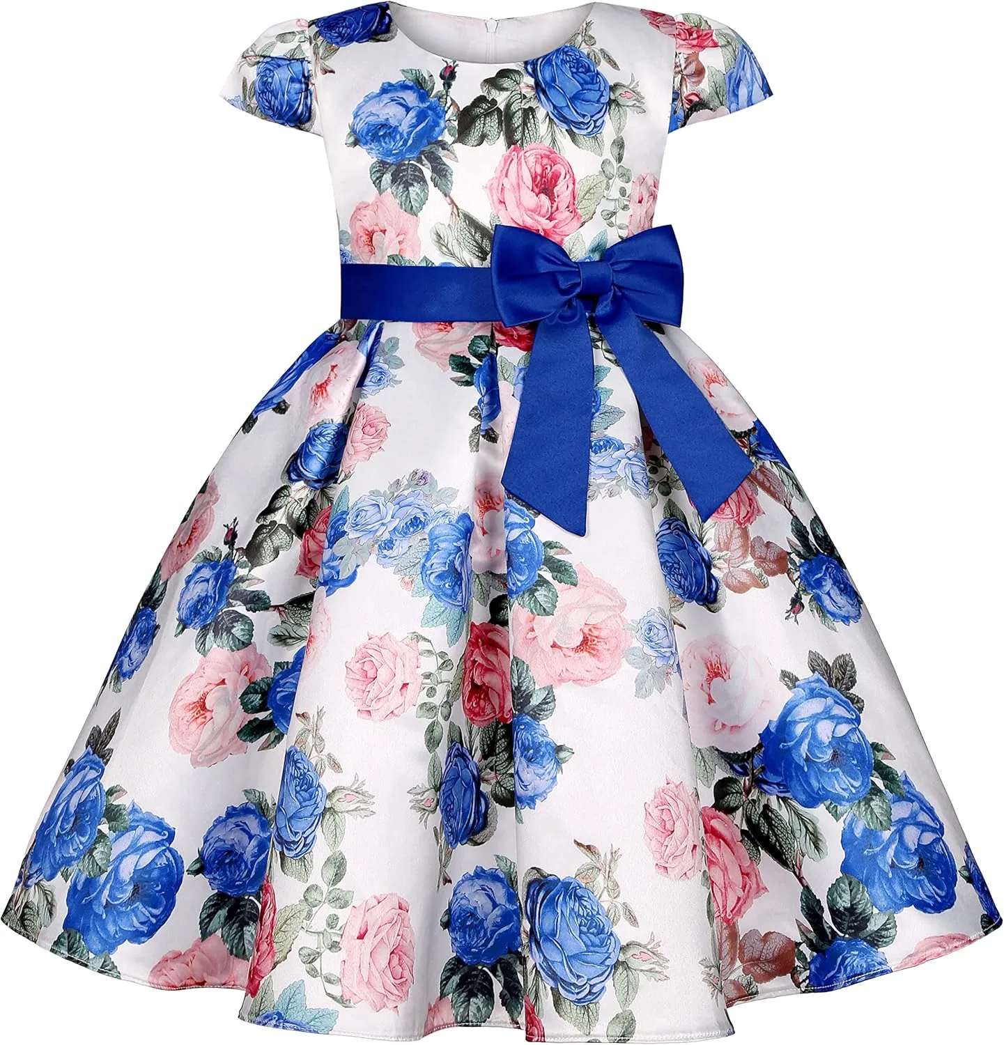 Girls Dress Sloping Shoulder Bridesmaid Wedding Princess Children's Bow Birthday Ball Party Show Evening Lavender