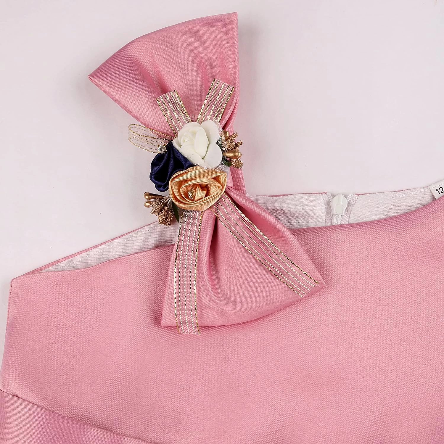 Girls Dress Sloping Shoulder Bridesmaid Wedding Princess Children's Bow Birthday Ball Party Show Evening Lavender