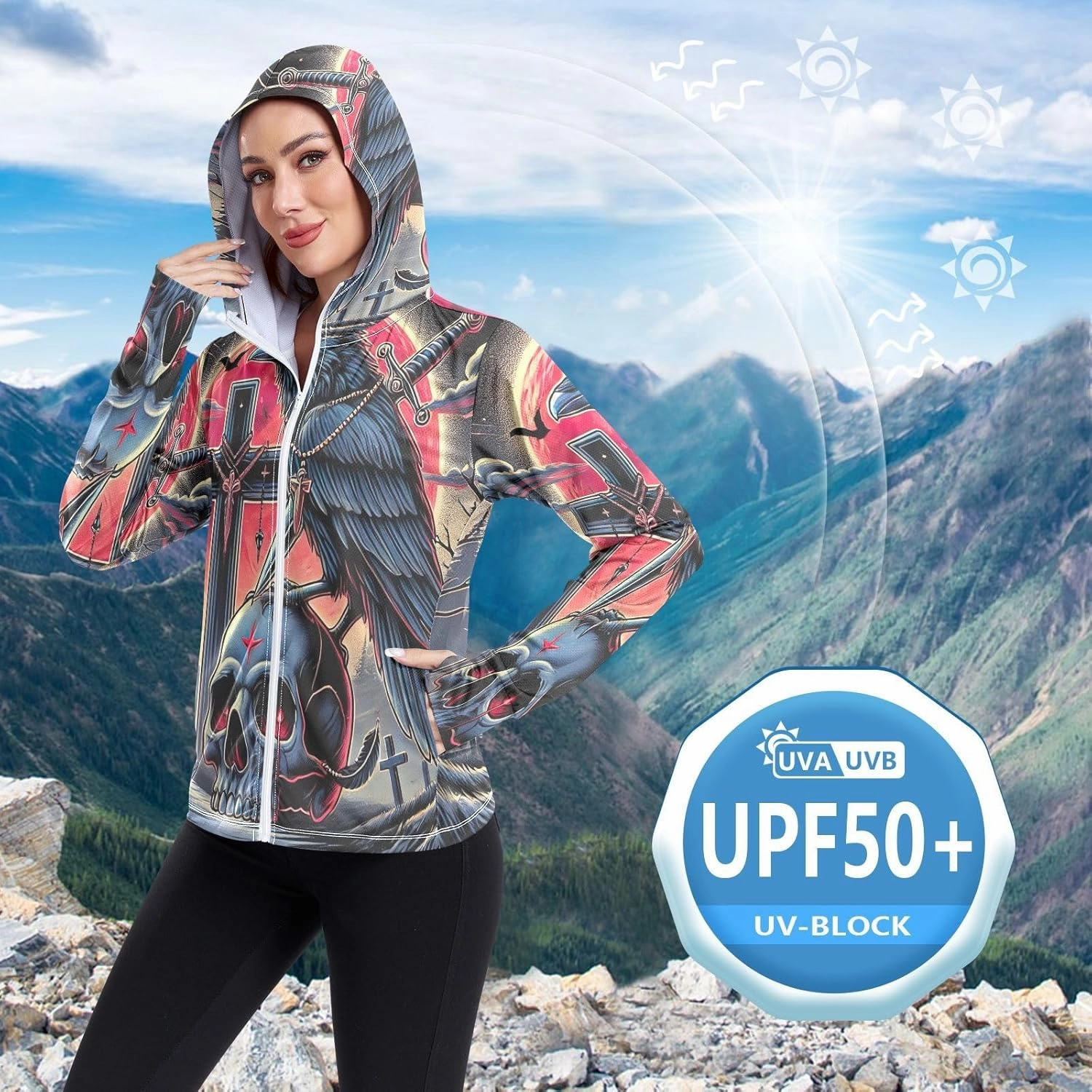 Golfing Bear Workout Hoodie Upf 50 , Sunscreen Shirts Women Long Sleeve, Zip Hoodie, Outdoor Clothing Women