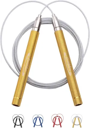 Goothdurs Speed Jump Rope Tangle-Free with Ball Bearing - Adjustable & Self-Locking Aluminum Skipping Ropes with Carrying Pouch Ideal for Crossfit Training, Boxing, and MMA Workouts
