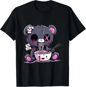 Goth Pastel Cute Creepy Kawaii Teddy Bear Voodoo Doll Ramen T-Shirt