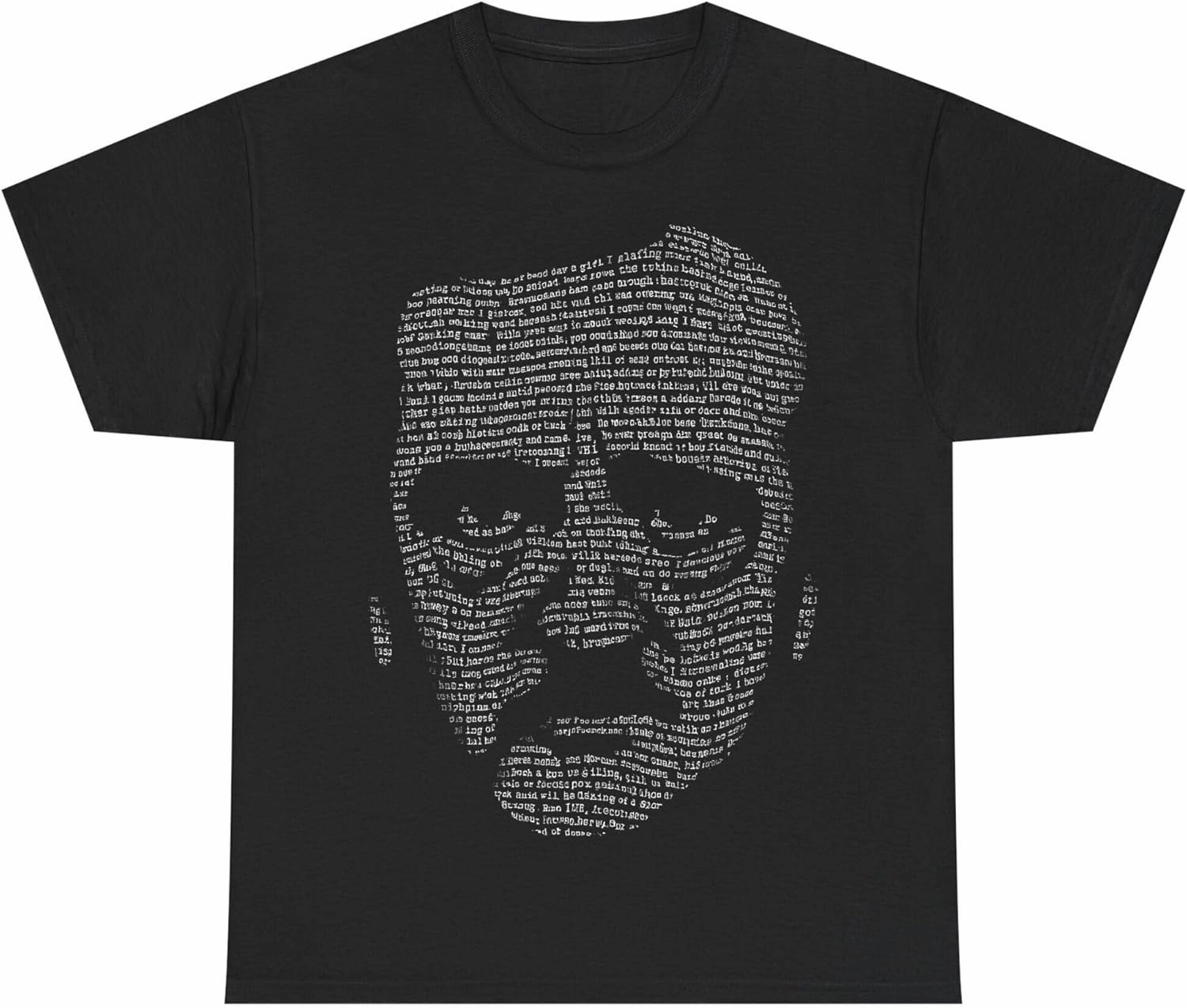 Gothic Wordsmith Typographic Portrait Tee - 19th Century Literary Calligram Shirt