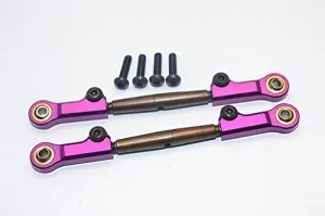 GPM For HPI Bullet Nitro 3.0 Upgrade Parts Spring Steel Front Adjustable Tie Rod With Aluminum Ends (4mm Anti Cross-Thread, To Extend 73mm-80mm) - 1Pr Set Purple
