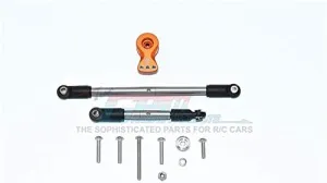 GPM For Tamiya Merc-Benz G500 CC-02 (#58675) Aluminum Servo Horn with Stainless Steel Adjustable Steering Link - 11Pc Set Orange