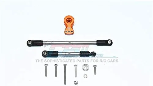 GPM For Tamiya Merc-Benz G500 CC-02 (#58675) Aluminum Servo Horn with Stainless Steel Adjustable Steering Link - 11Pc Set Orange