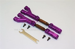 GPM For HPI Savage 21, X, XL, K4.6, Flux Upgrade Parts Aluminum Front/Rear Adjustable Upper Arm (Steel Tie Rod Set) With Screws - 1Pr Set Purple