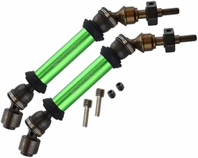 GPM for Traxxas Slash 4X4 Upgrade Parts Steel Aluminum Front CVD Drive Shaft with 12mmX6mm Wheel Hex - 1Pr Set Green