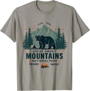 Great Park Smoky Mountains Bear Hiking Adventure T-Shirt