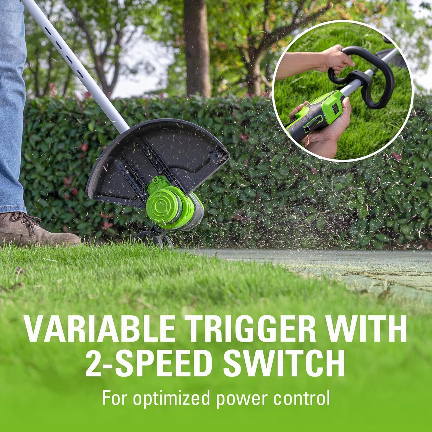 Greenworks 24V 13-Inch Brushless String Trimmer (Gen 2), 4.0Ah USB Battery and Charger Included