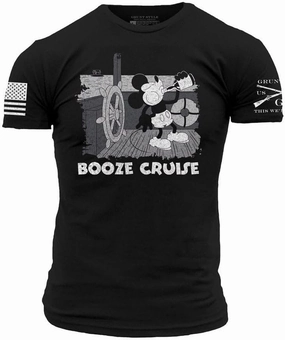 Grunt Style Booze Cruise Men's T-Shirt (Black, Small)