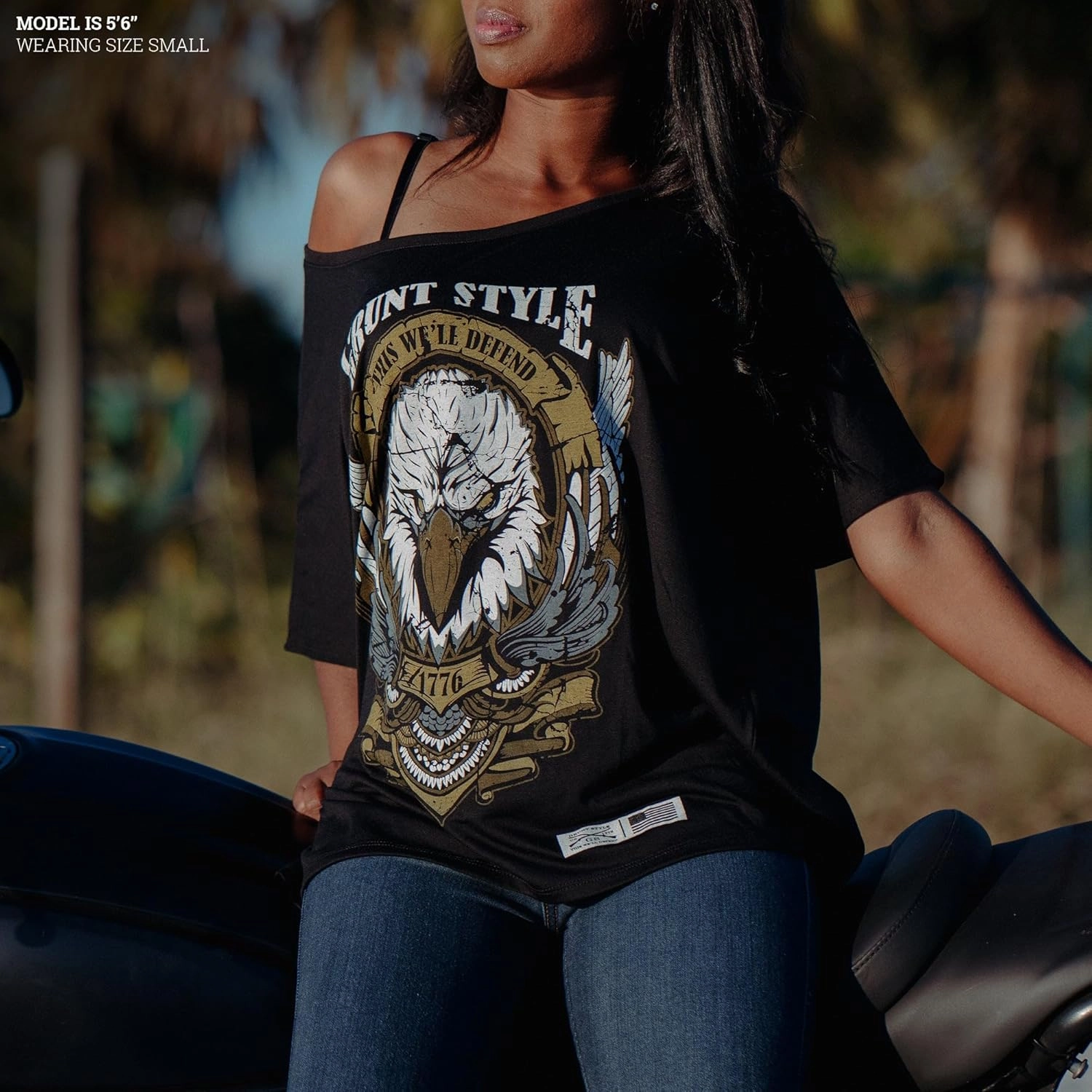 Grunt Style Easy Rider Eagle Women's Slouchy T-Shirt