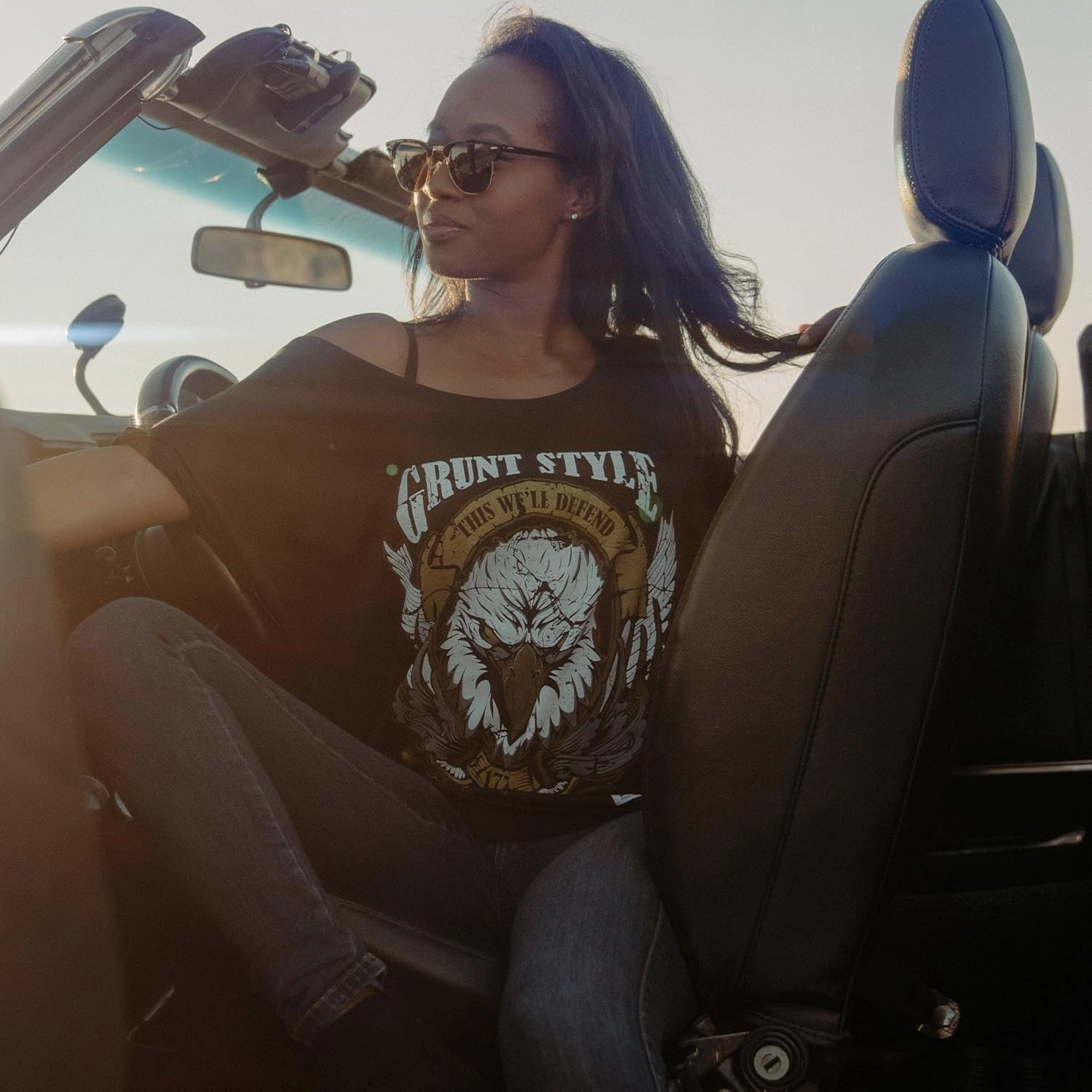 Grunt Style Easy Rider Eagle Women's Slouchy T-Shirt