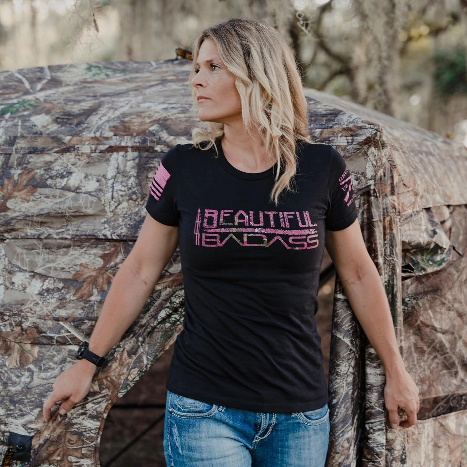 Grunt Style Realtree Xtra Beautiful Badass Women's T-Shirt