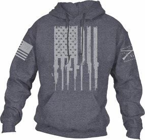 Grunt Style Rifle Flag Men's Hoodie (Dark Heather, XXXXLarge)