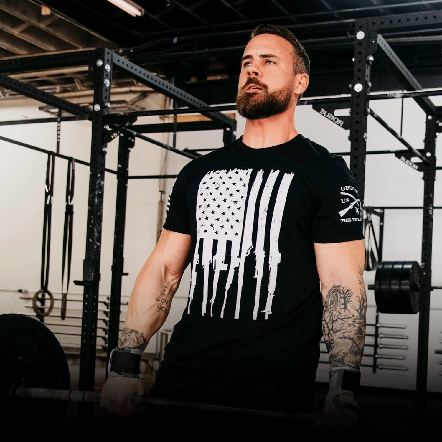 Grunt Style Rifle Flag Men's T-Shirt