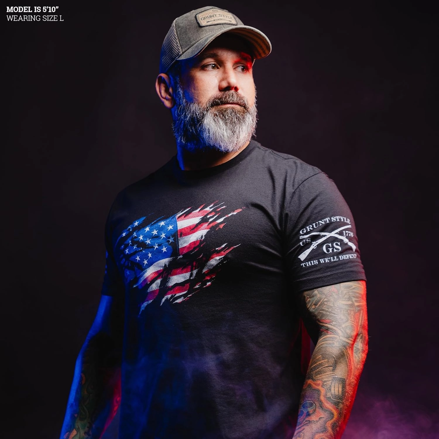 Grunt Style Still Standing Blue Line Men's T-Shirt