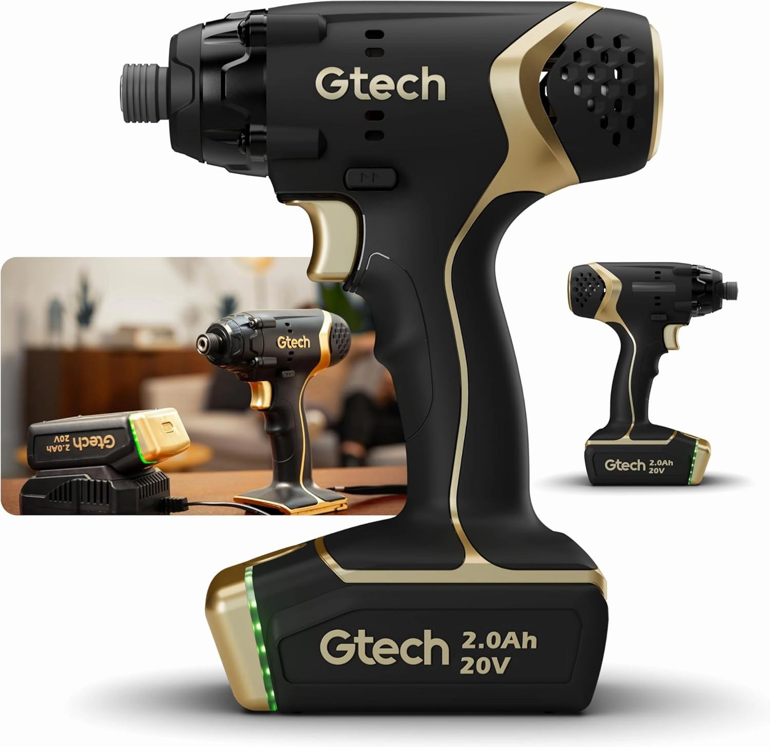 Gtech Impact Driver Bundle - Cordless Impact Driver - Perfect for Installing Screws, Fasteners, and More - Includes Impact Driver, 20V Battery/Charger - Complete Your Home Tool Kit