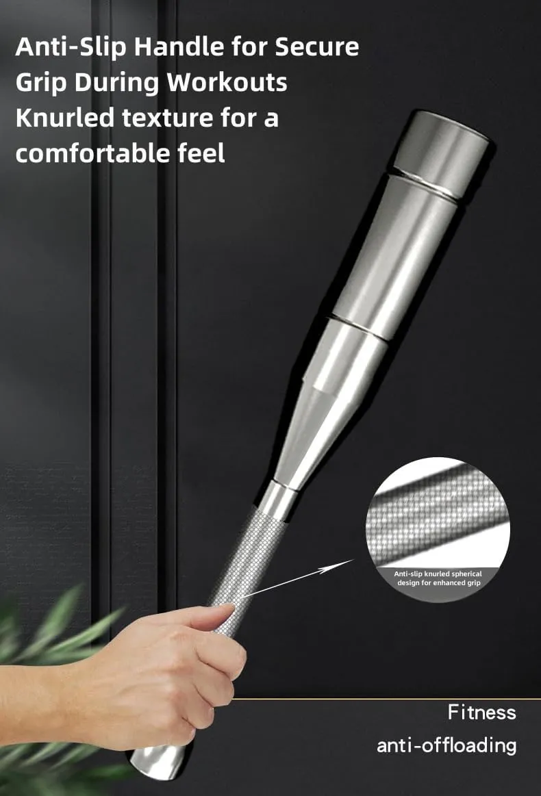 Gym Core Hammer Club Bell Silver Steel Club Bell Pure Steel Adjustable Fitness Fat Loss Exercise Equipment
