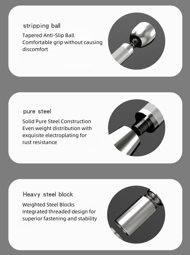 Gym Core Hammer Club Bell Silver Steel Club Bell Pure Steel Adjustable Fitness Fat Loss Exercise Equipment