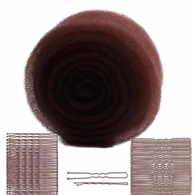 Hair Sponge for Updos with 100pcs Hairpins, Hair Filler for Updo, Volume and Bun Maker Tool, Hair Bumps for Volume Insert, Tan Brown Hair Filler&Padding for Updo (Dark Brown)