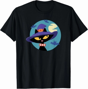 Halloween Witchy Mika Cat Spooky Circle T-Shirt