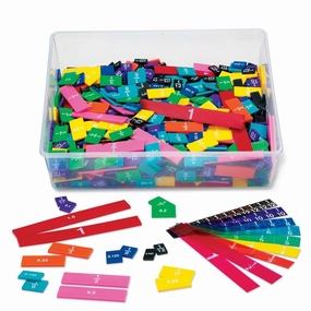 hand2mind - 42855 Plastic Double-Sided Fraction and Decimal Tiles, Montessori Math Materials for Kids to Learn Fraction Equivalence Math Manipulatives 4th Grade, Homeschool Supplies (15 Sets of 51 Pieces)