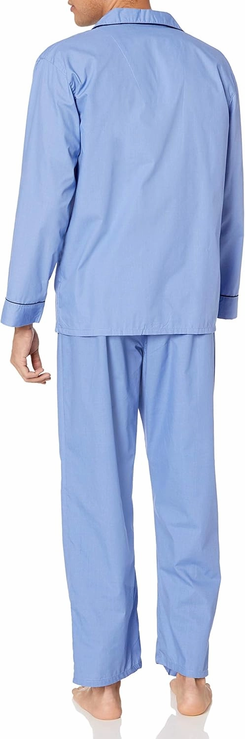 Hanes Men's Long Sleeve Plain Weave Pajama Set
