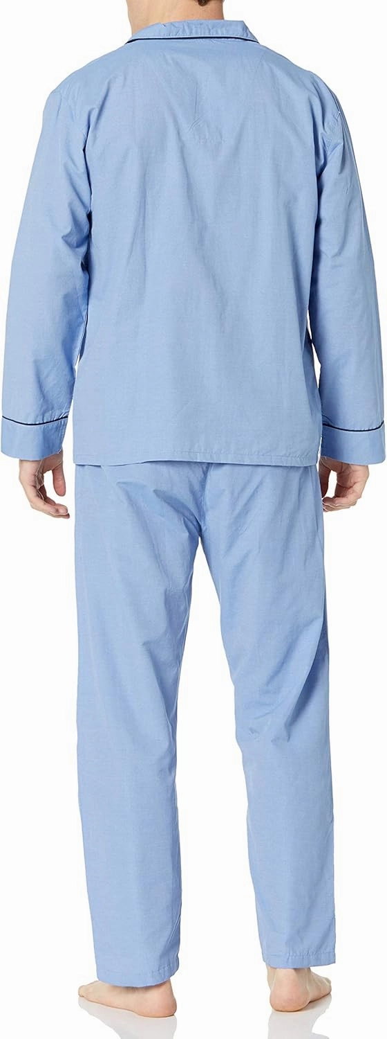 Hanes Men's Long Sleeve Plain Weave Pajama Set