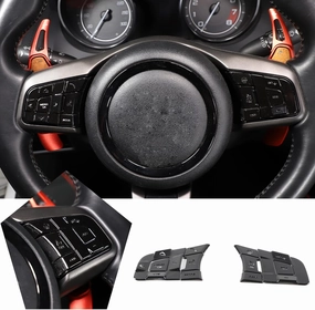 HAPPYHORSE Aluminum Alloy Car Multimedia Button Protective Cover Trim Sticker Decorative Accessories Compatible with Jaguar 15-21XE /16-21XF /16-21 F-PACE / 13-23 F-Type (High-end Black)