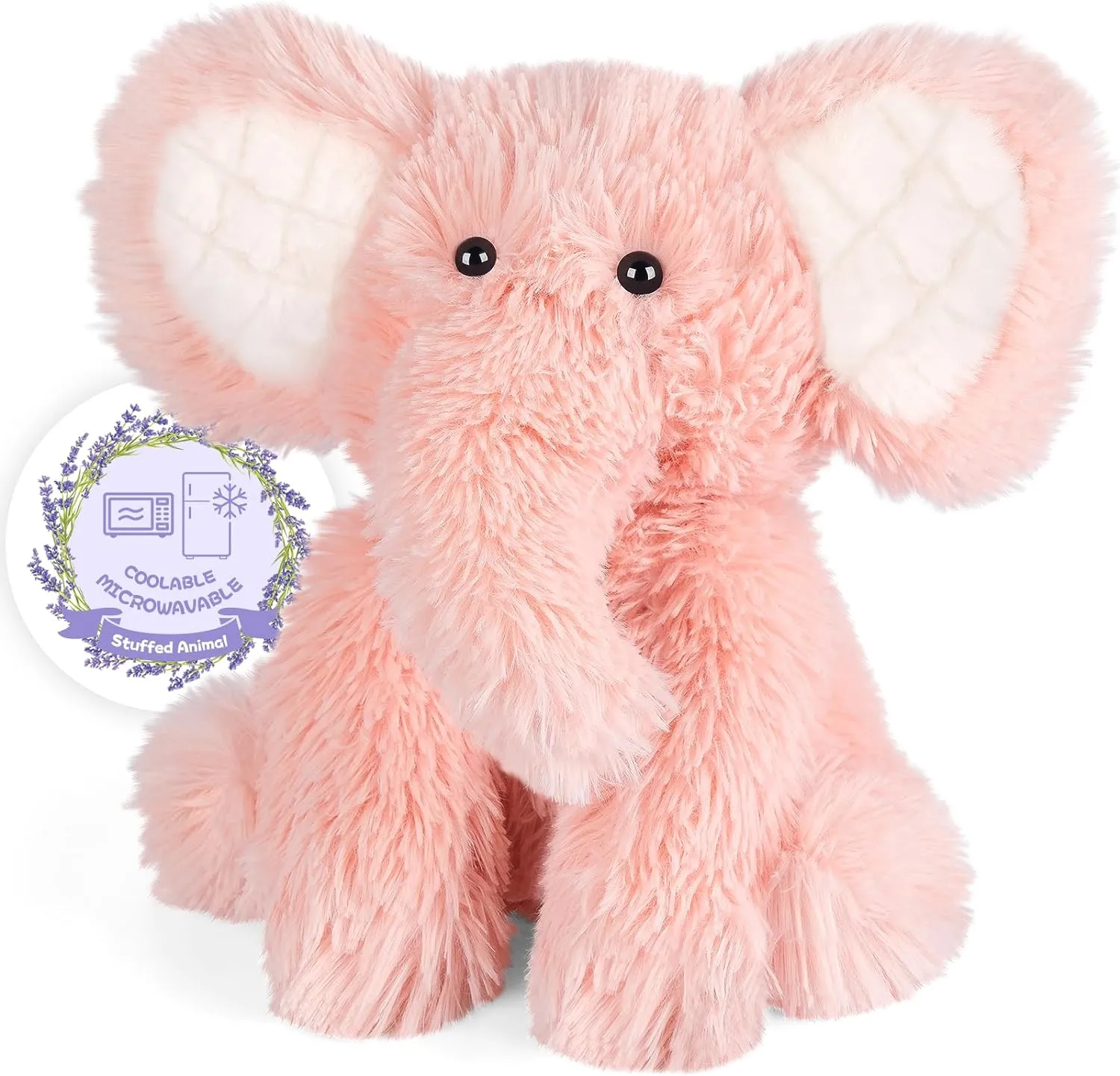Heatable & Coolable Elephant Stuffed Animals, Microwavable Heating Pads, Stress & Discomfort Relief, Elephant Plushies for Companion, Lavender Scented Elephant Toy, Elephant Gifts