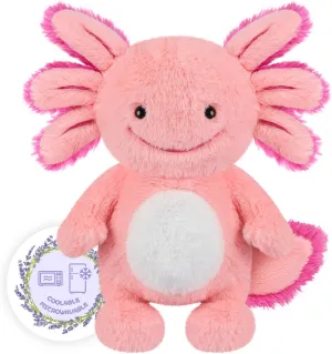 Heatable & Coolable Standing Axolotl Plush, Microwavable Heating Pad Stuffed Animal for Soothing & Relaxation, Cute Plushie Axolotl Toy, Axolotl Gifts for Girls & Boys