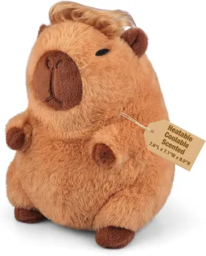 Heatable Capybara Plush – Microwavable & Coolable Stuffed Animal, Funny Heating Pad for Muscle Pain, Weighted Capybara Stuffed Animal, Novelty Gift for Adults & Kids, Cuddly Stuffed Toy for Companion