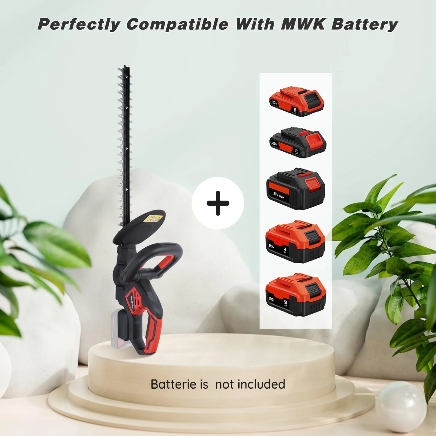Hedge Trimmer for MWK M18 18v Battery, 22'' Dual-Action Blade and 3/5'' Cutting Capacity,1600RPM& Safety Lock (Battery Not Included)