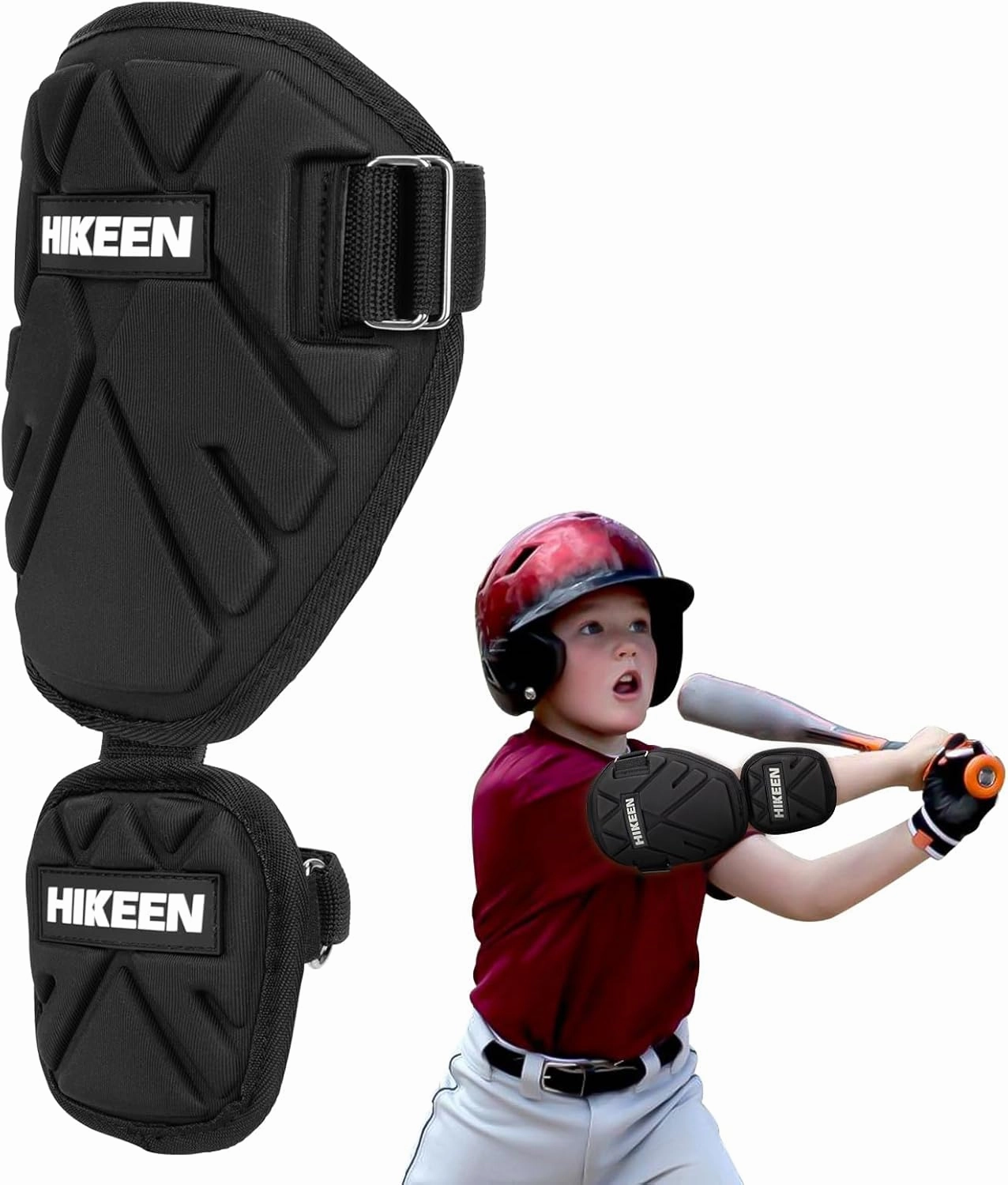 Hikeen Baseball Elbow Guard, Batter Elbow Pads Forearm Guard for for Softball & Baseball Batting Protecting Biceps Forearm Elbow, Elbow Shield for Adults