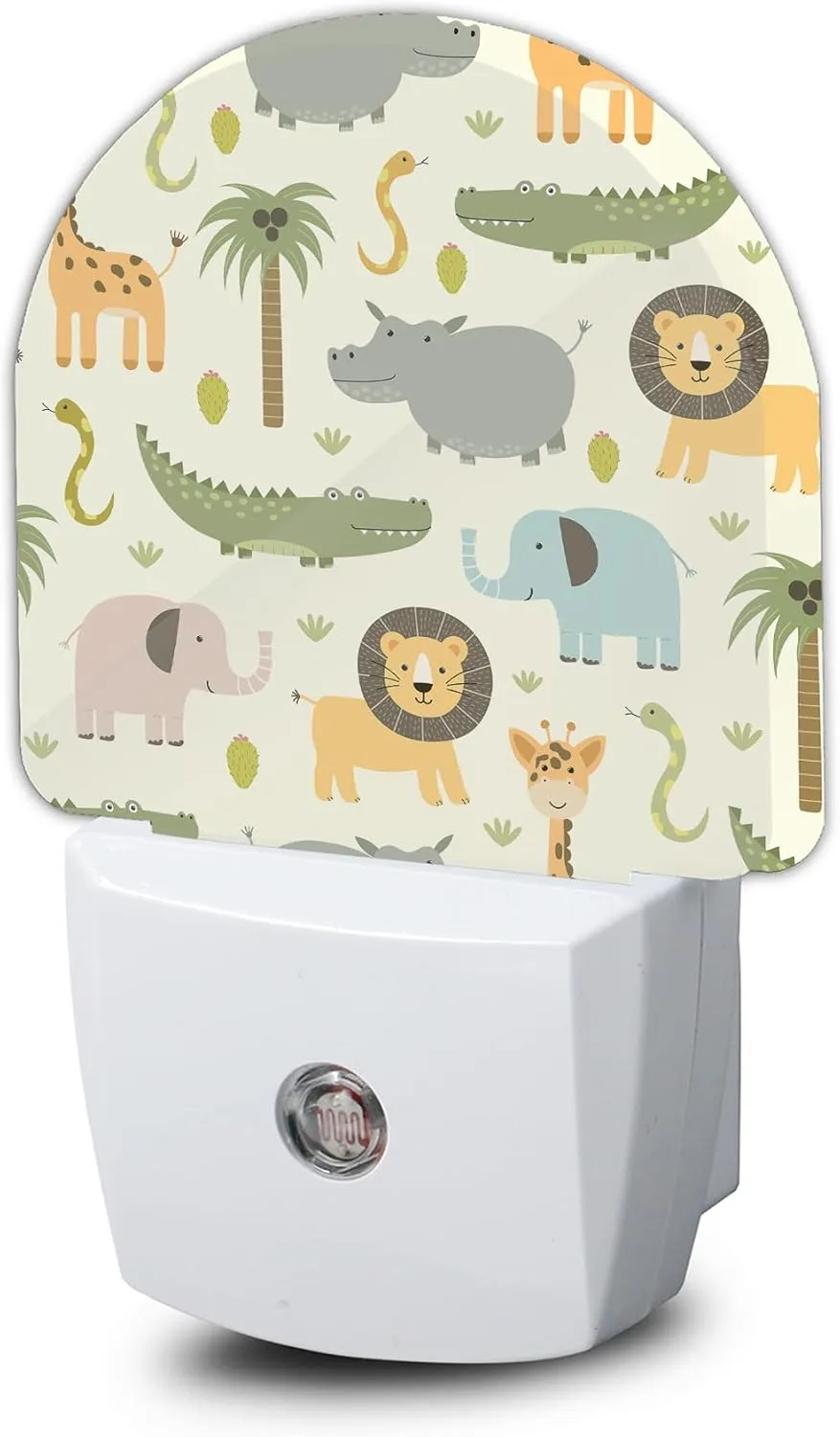 Hippo Crocodile Lion Night Light, Cute Animals Night Light Plug into Wall with Dusk to Dawn Sensor, LED Lamp Energy Saving Lights for Men Women Boys Girls,Lamp for Bedroom Bathroom Hallway