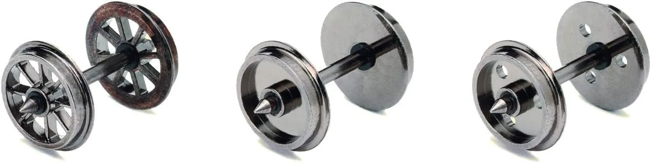 Hornby R8098 12.6mm Spoked Wheels - Spare Parts and Train Accessories OO Gauge Model Railway Sets, Coupling and Modelling Tools - Spoked Wheels (Pack of 10), Scale 1:76