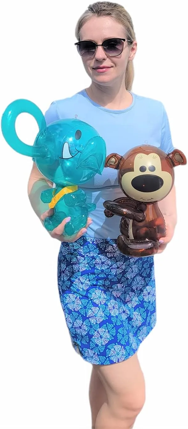 Hug Me Inflatable Safari Wild Zoo Animals (24 Pack) – Hugging Arms Elephant, Tiger, Monkey, Rabbit, Bunny, Teddy Bear Jungle Party Decorations