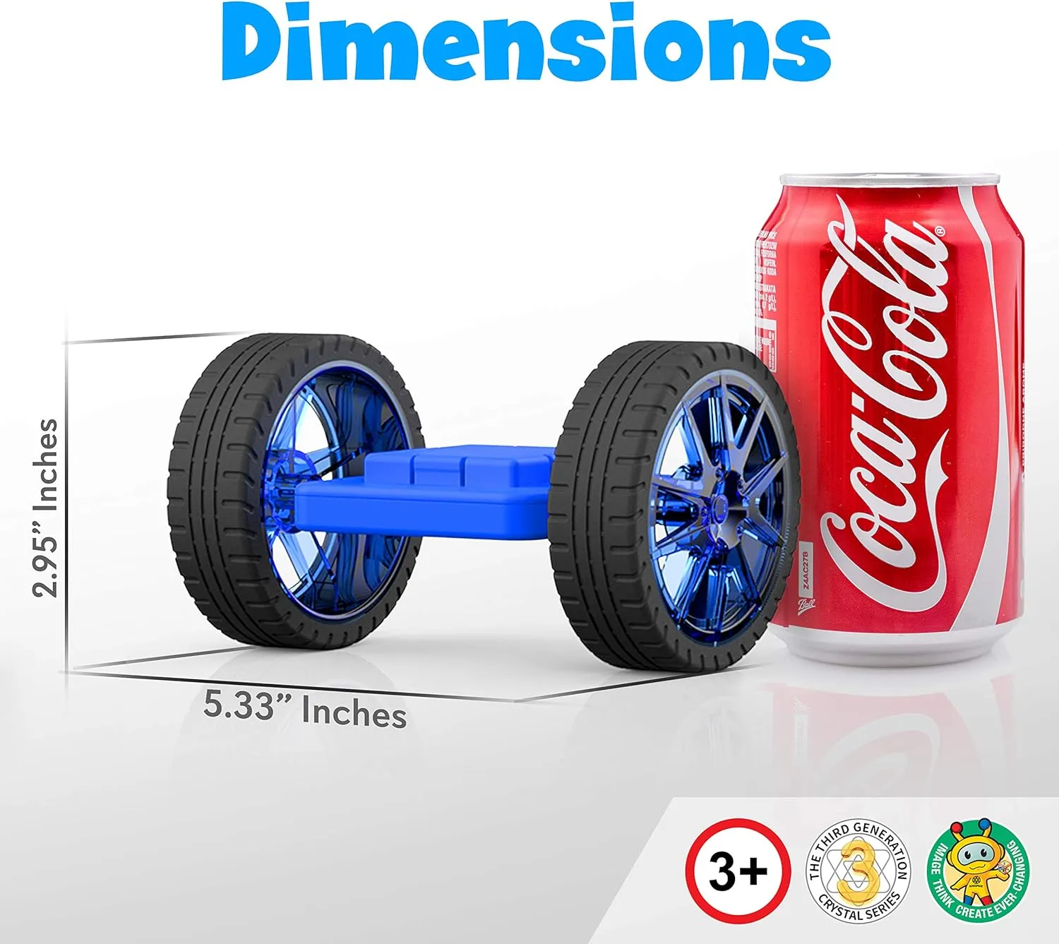 Hurtle Magnetic Blocks Wheels Set - Compatible with Other Brands of Standard Size Magnetic Tiles, Magnetic Toys Wheels Bases for Kids/Toddlers (2 pcs.)
