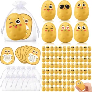 HyDren 24 Sets Appreciation Gift Bulk Father Employee Potato Stress Ball Emotional Foam Stretchy Ball with Inspirational Card Bag Stress Relief Thank You Gift for Nurse Assistant Coworker Teacher