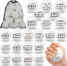 HyDren 24 Pcs Funny Golf Stress Ball Bulk 2.36 Inch Mini Golf Party Favors Foam Squeeze Practice Balls Stress Relief Sports Toys for Adult Birthday Party Gag Gift