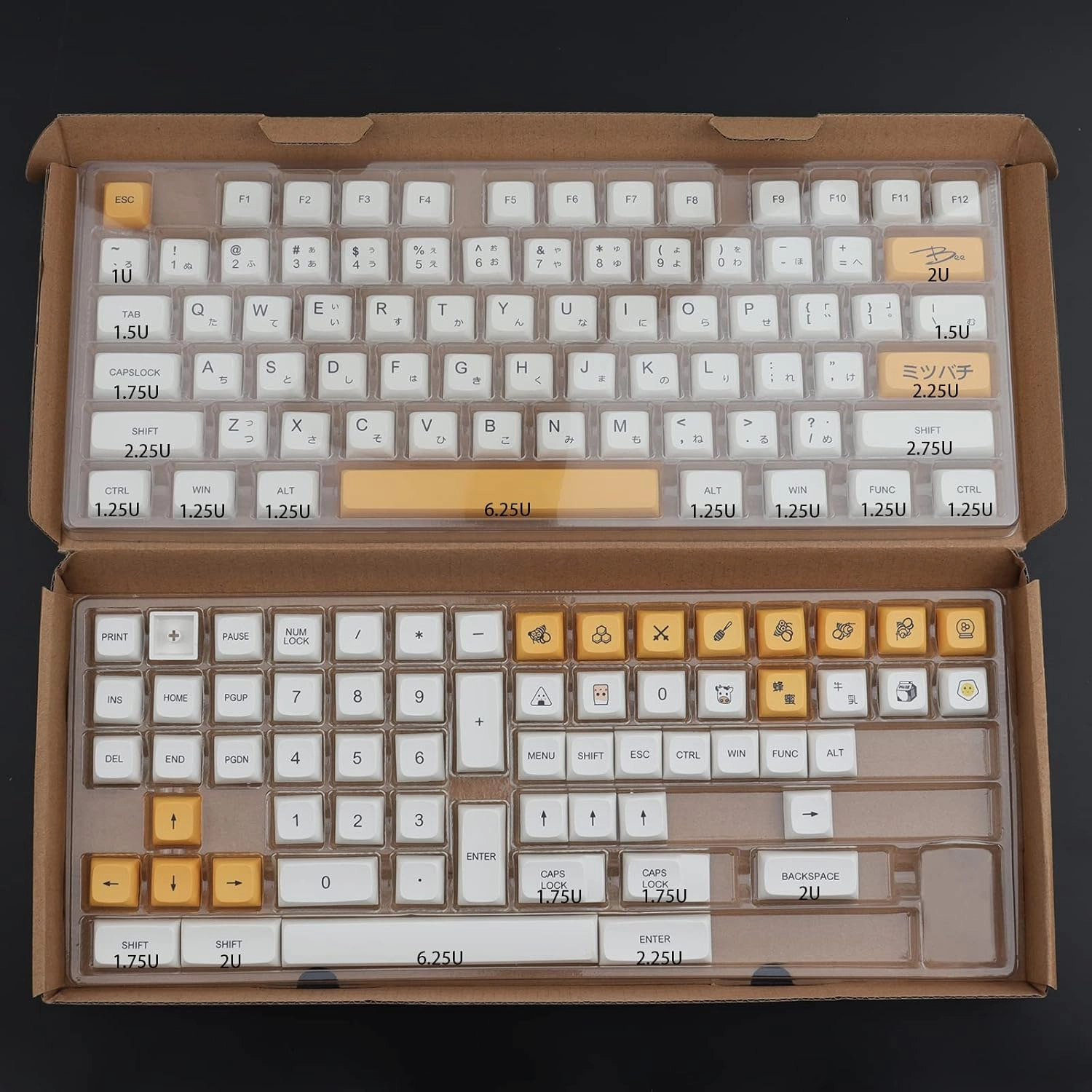 Hyekit PBT Keycaps - 137 Keys, Dye-Sublimated, XDA Profile, Japanese, Cute Design for Cherry Gateron MX Switches Mechanical Keyboards