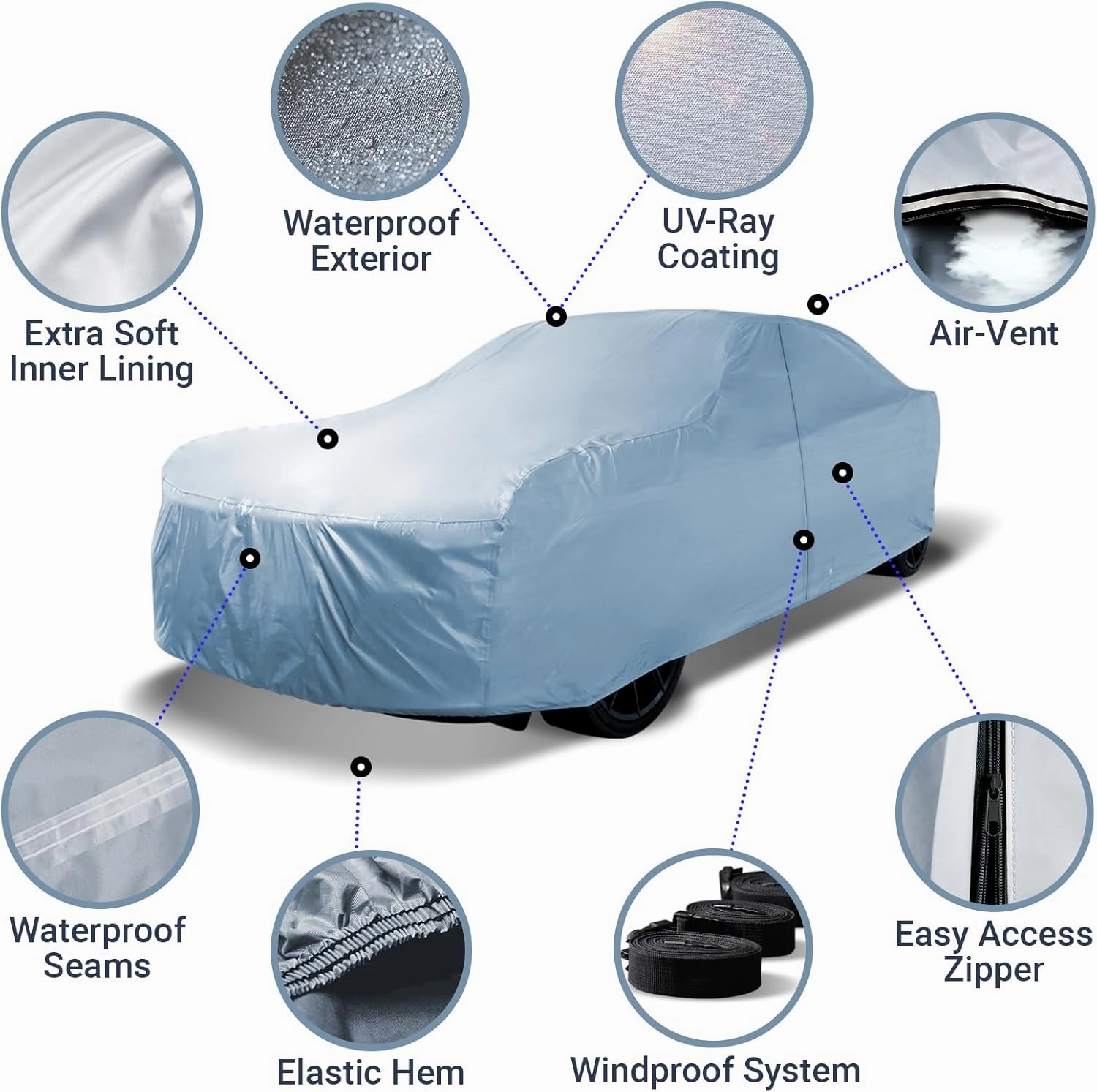 iCarCover Fits 1968-1976 Triumph TR6 Car Cover Automobiles Form-Fit Padded Full Exterior Waterproof Automobiles Protection Covers