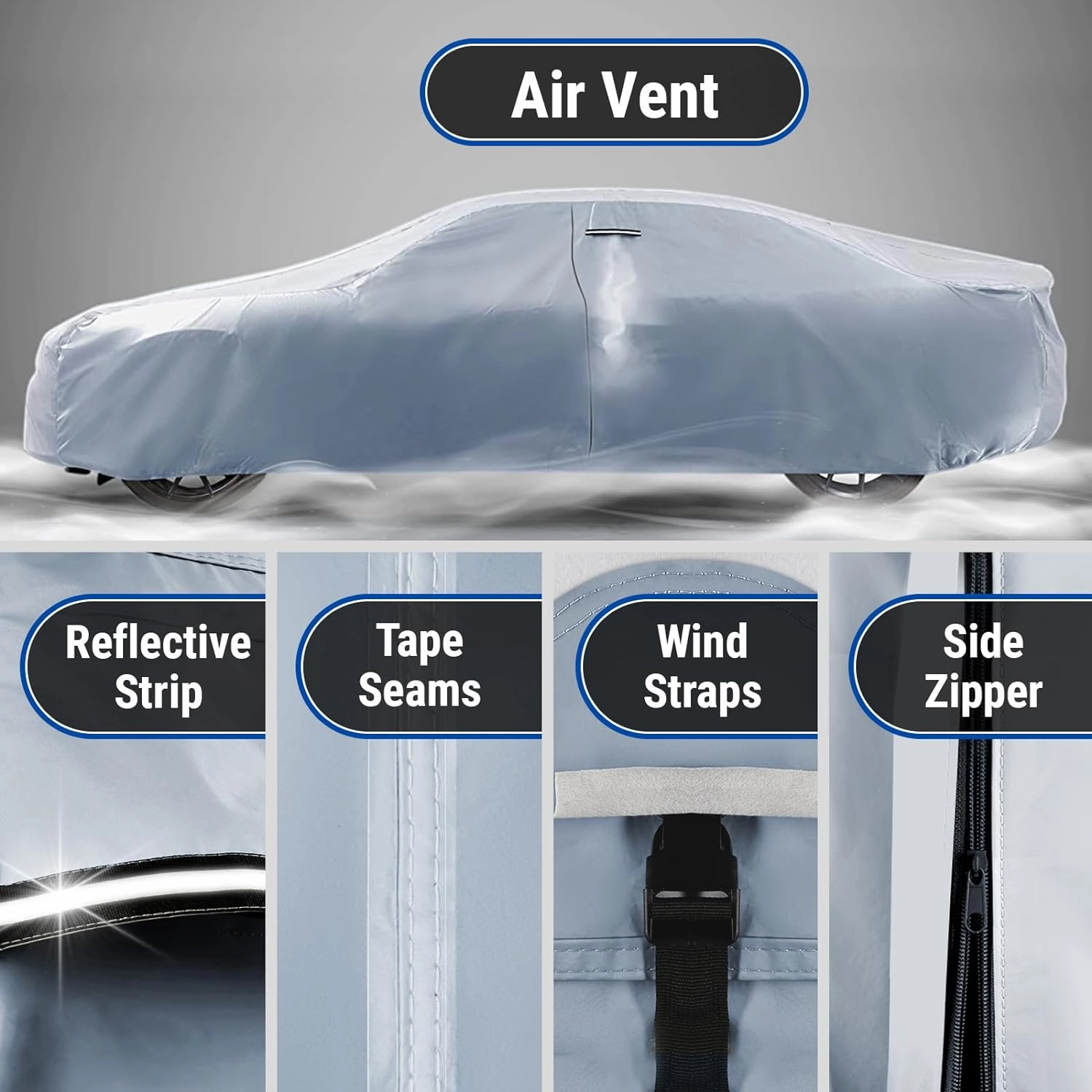 iCarCover Premium Car Cover for 1962-1965 Chevy Nova 2-Door Heavy Duty Waterproof All-Weather Automobiles Custom Fit Indoor Outdoor UV Snow Protection Covers with Straps and Bag