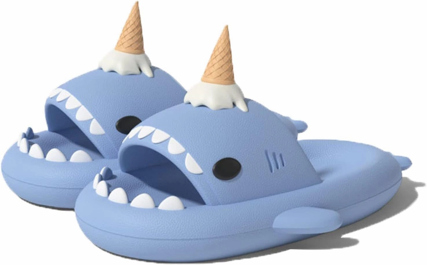 Ice Cream Shark Slides, Cute Cartoon 3D Cloud Shark House Slippers Shoes Sandals For Women Men